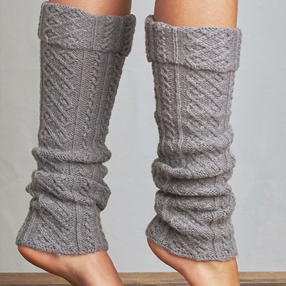 Cable Knit Cuffed Leg Warmers - Picture 1 of 3